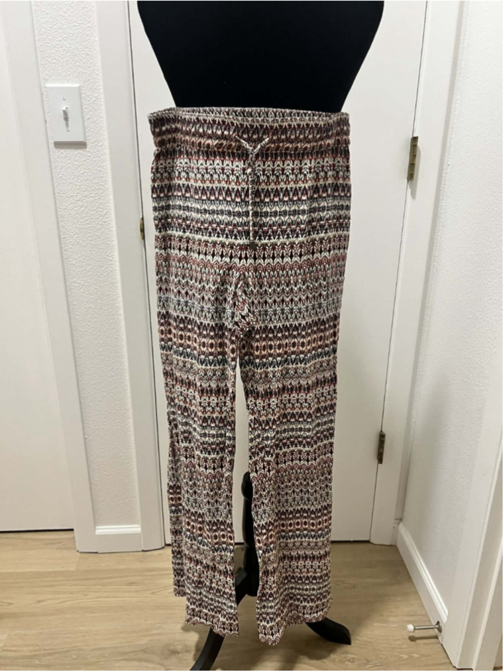 Artisan NY Womens Casual Pants M Drawstring Comfort Wide Leg